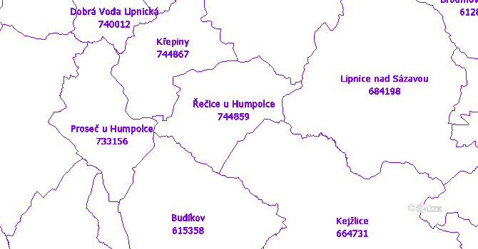 Katastrální mapa Řečice
