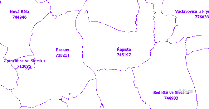 Katastrální mapa Řepiště