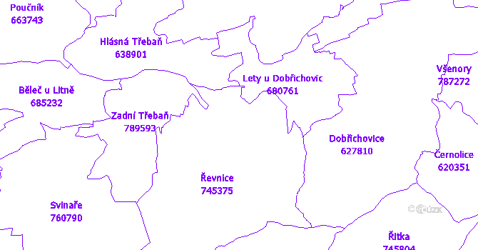 Katastrální mapa Řevnice