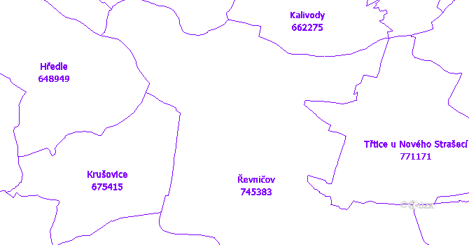 Katastrální mapa Řevničov