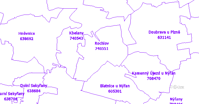 Katastrální mapa Rochlov
