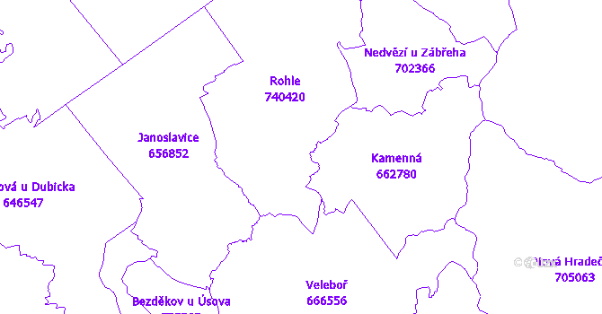 Katastrální mapa Rohle