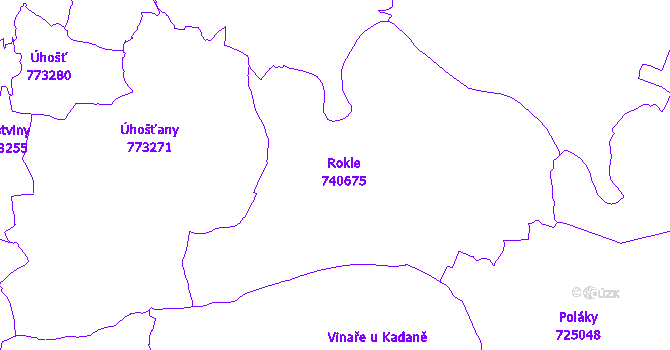 Katastrální mapa Rokle