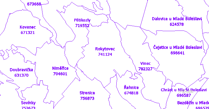Katastrální mapa Rokytovec