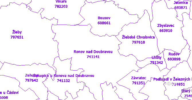 Katastrální mapa Ronov nad Doubravou
