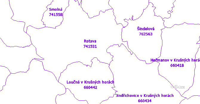 Katastrální mapa Rotava