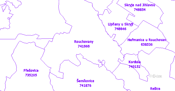 Katastrální mapa Rouchovany