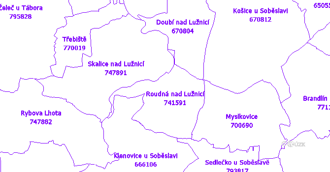 Katastrální mapa Roudná