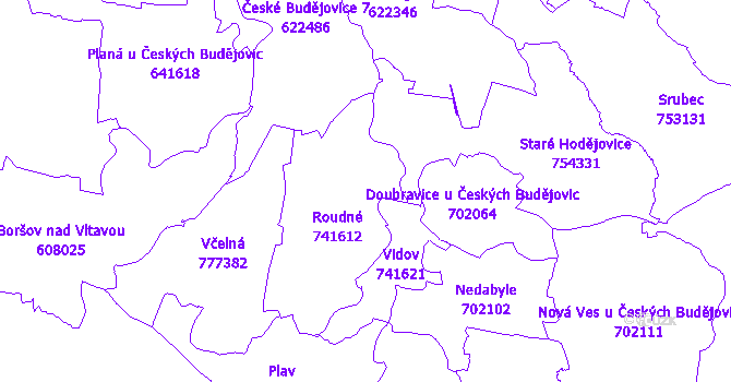 Katastrální mapa Roudné