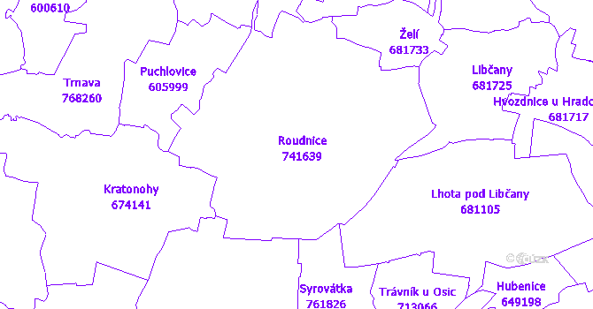Katastrální mapa Roudnice