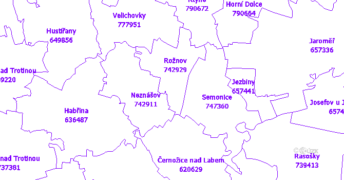 Katastrální mapa Rožnov