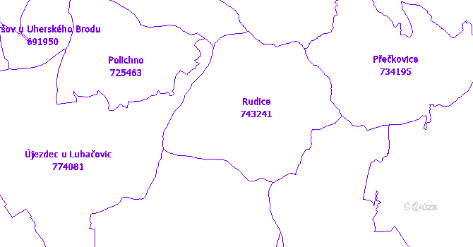 Katastrální mapa Rudice