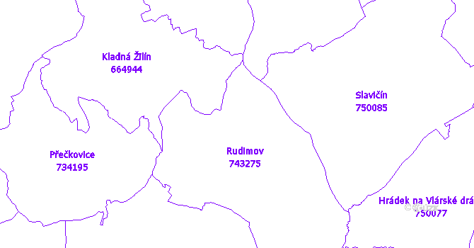 Katastrální mapa Rudimov