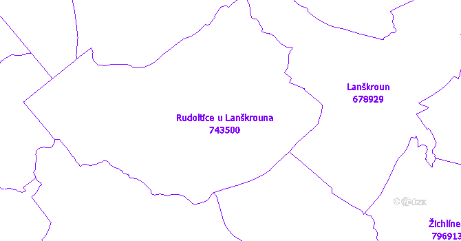 Katastrální mapa Rudoltice