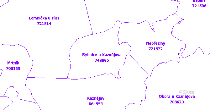 Katastrální mapa Rybnice