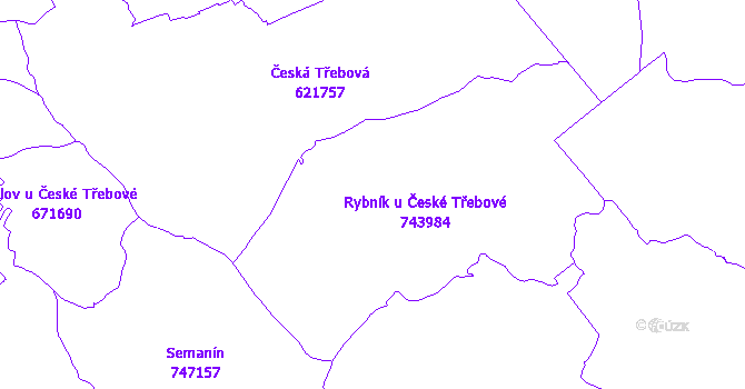 Katastrální mapa Rybník