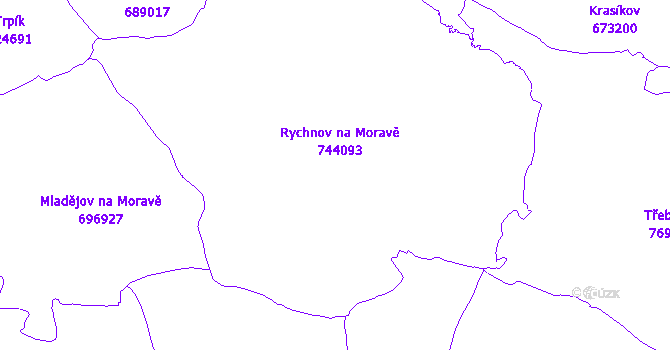 Katastrální mapa Rychnov na Moravě