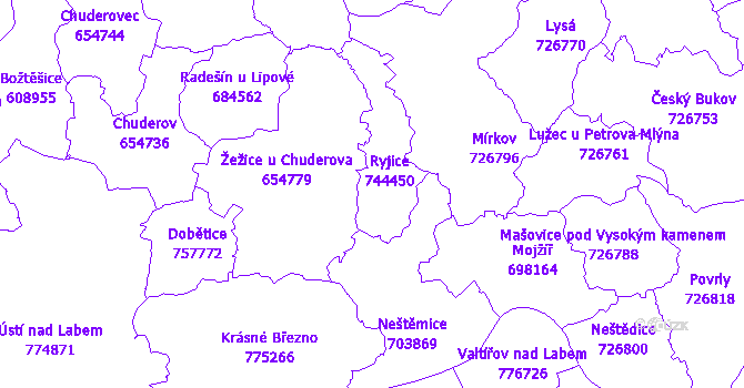 Katastrální mapa Ryjice