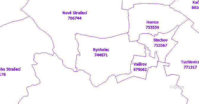 Katastrální mapa Rynholec