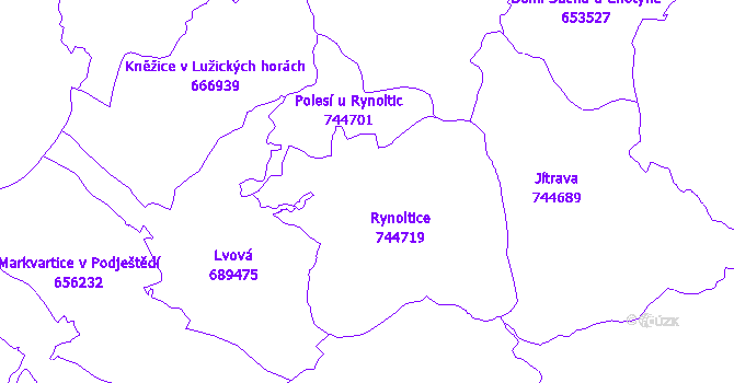 Katastrální mapa Rynoltice