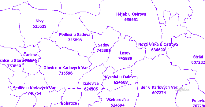 Katastrální mapa Sadov