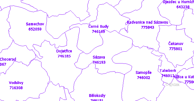 Katastrální mapa Sázava