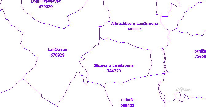Katastrální mapa Sázava