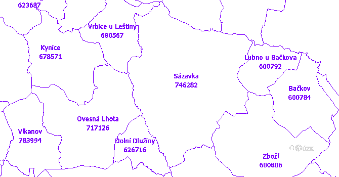Katastrální mapa Sázavka