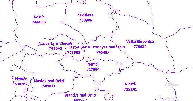Katastrální mapa Seč