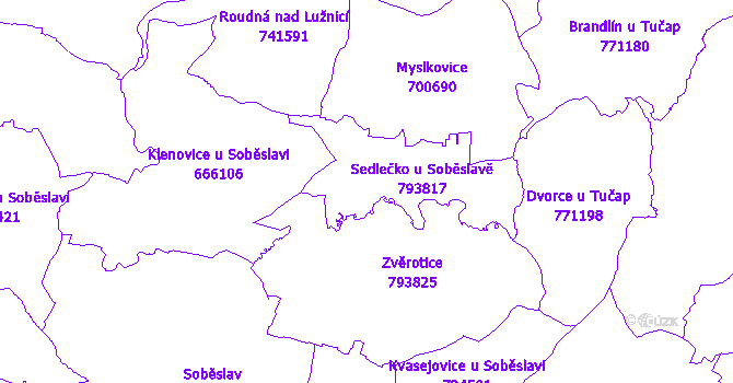 Katastrální mapa Sedlečko u Soběslavě