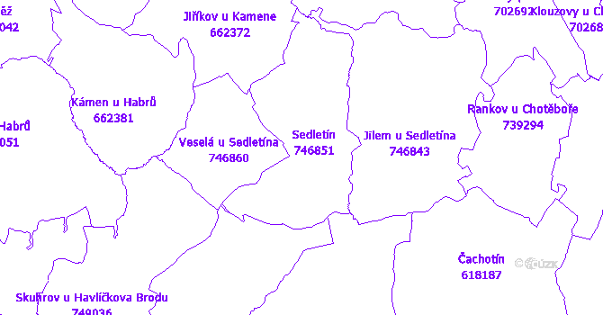 Katastrální mapa Sedletín