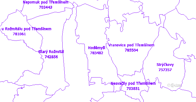 Katastrální mapa Sedlice
