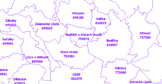 Katastrální mapa Sedliště