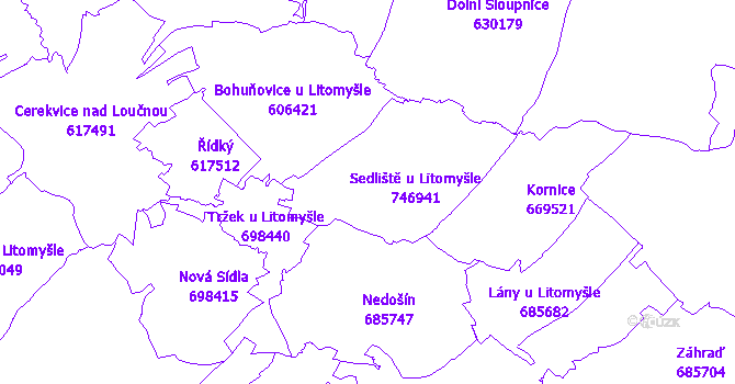 Katastrální mapa Sedliště