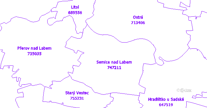 Katastrální mapa Semice