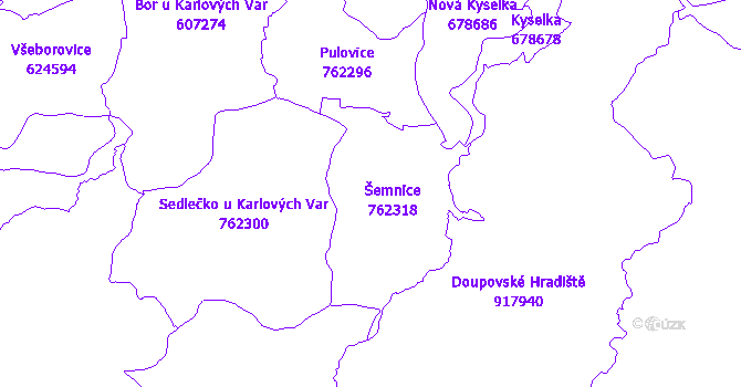 Katastrální mapa Šemnice