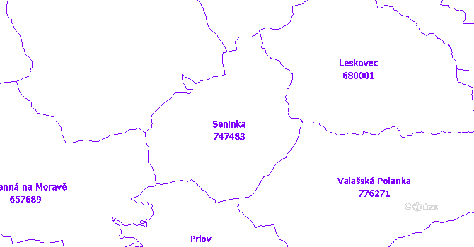 Katastrální mapa Seninka