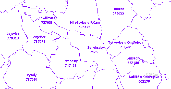 Katastrální mapa Senohraby