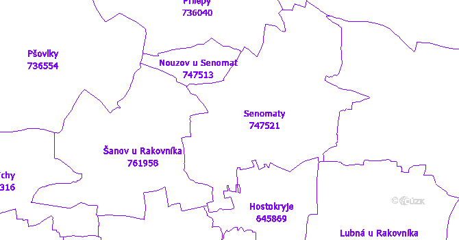 Katastrální mapa Senomaty