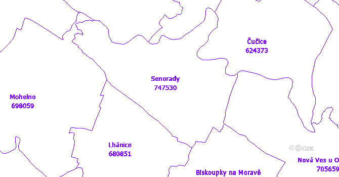 Katastrální mapa Senorady