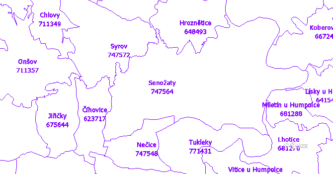 Katastrální mapa Senožaty