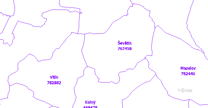 Katastrální mapa Ševětín