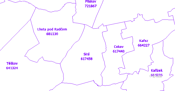 Katastrální mapa Sirá