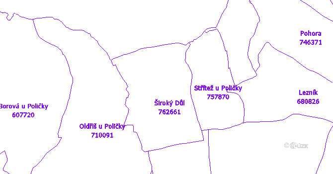 Katastrální mapa Široký Důl