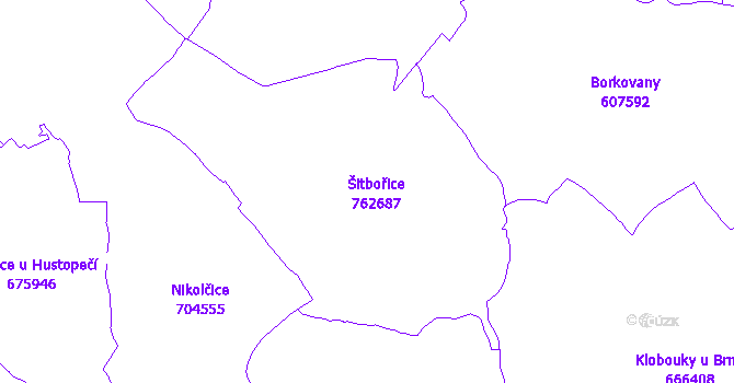Katastrální mapa Šitbořice