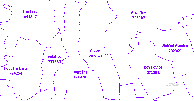 Katastrální mapa Sivice