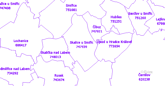 Katastrální mapa Skalice