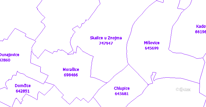 Katastrální mapa Skalice