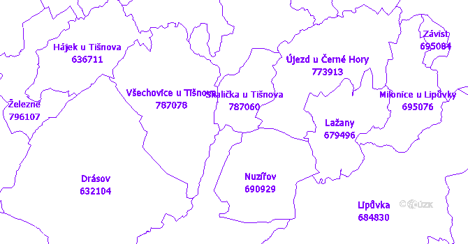 Katastrální mapa Skalička