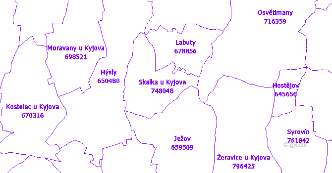 Katastrální mapa Skalka